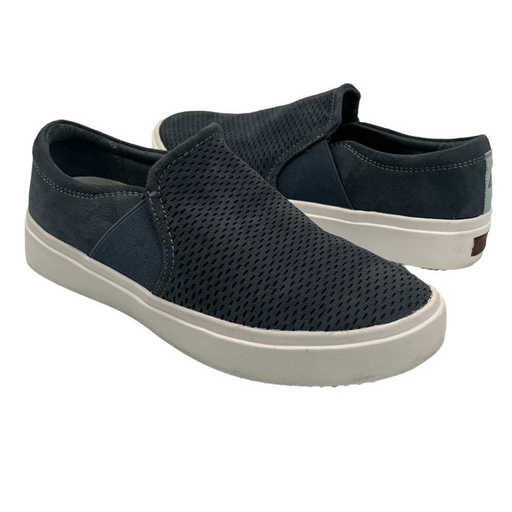 Dr Scholl's Blue Suede Wander Up Slip On Loafers Size 6 Women's
